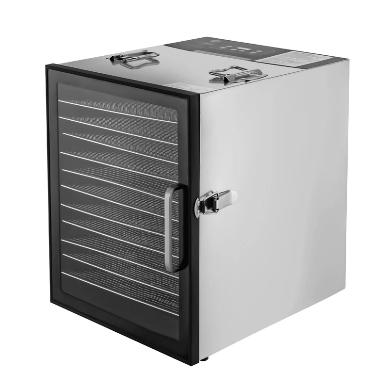 800W Electric Food Dryer Machine with Digital Temperature 10/12 Stainless Steel Trays Dehydrator for Jerky Veggies Fruits
