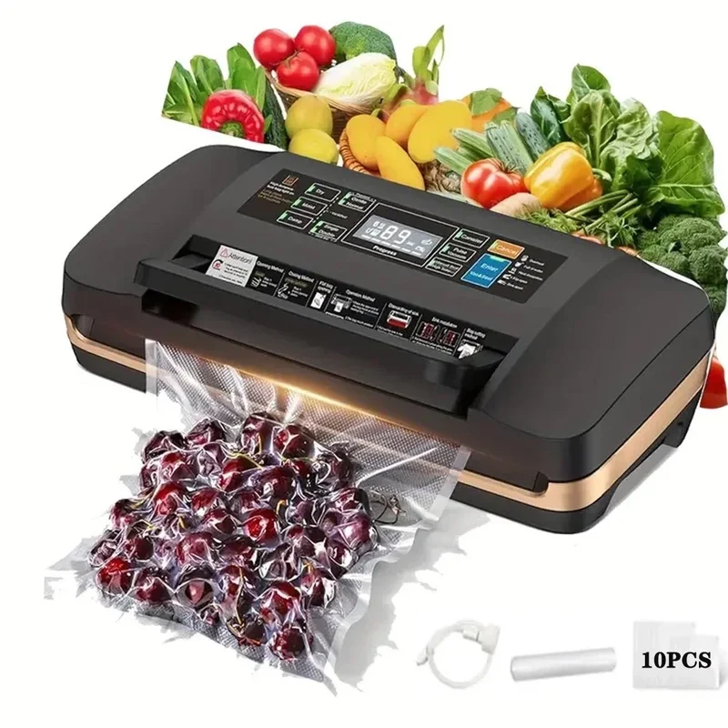 Vacuum Sealer Machine Double Pump Automatic Plastic Sealing Dry Wet Dual-Use Sealer Food Freshness Preservation Machine 85Kpa