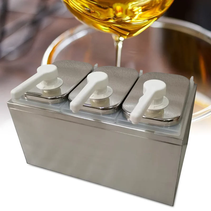 1/2/3/4 Bucket Sauce Squeeze Dispenser Pump Condiment Pump Station Stainless Steel for Salad Jam Seasoning USA