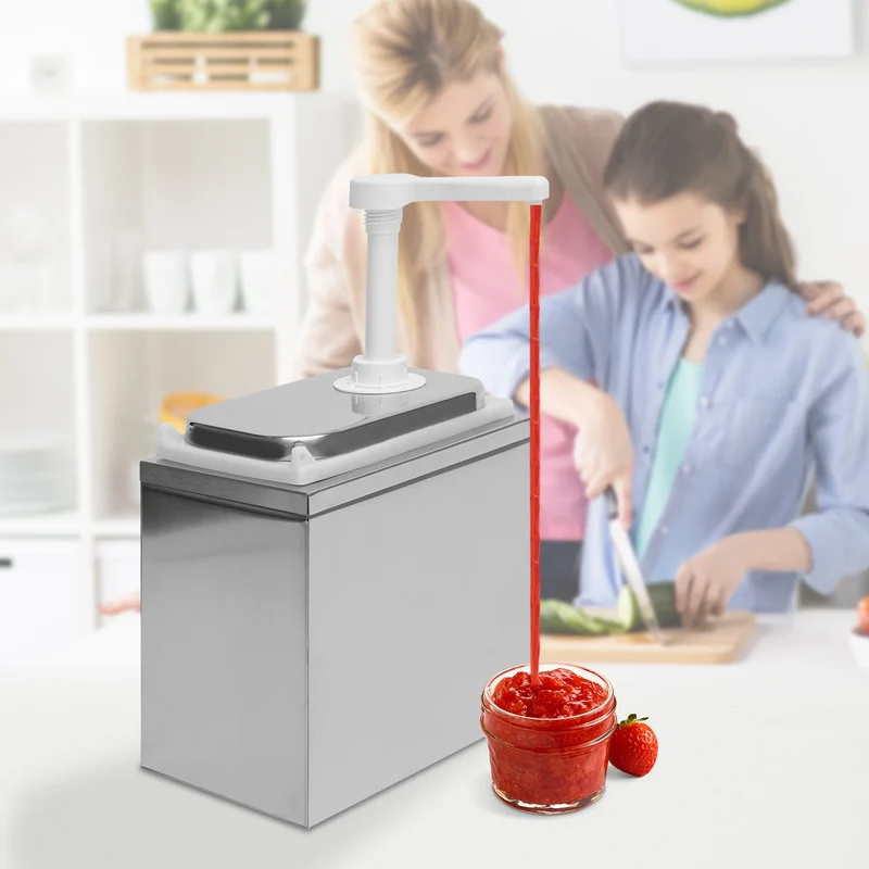 1/2/3/4 Bucket Sauce Squeeze Dispenser Pump Condiment Pump Station Stainless Steel for Salad Jam Seasoning USA