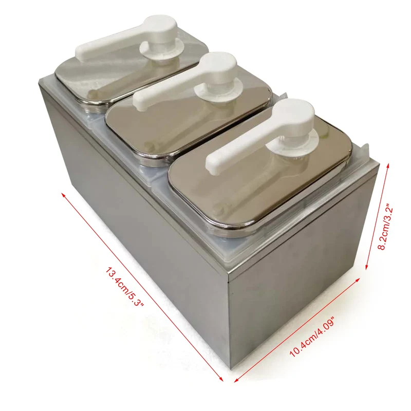 1/2/3/4 Bucket Sauce Squeeze Dispenser Pump Condiment Pump Station Stainless Steel for Salad Jam Seasoning USA