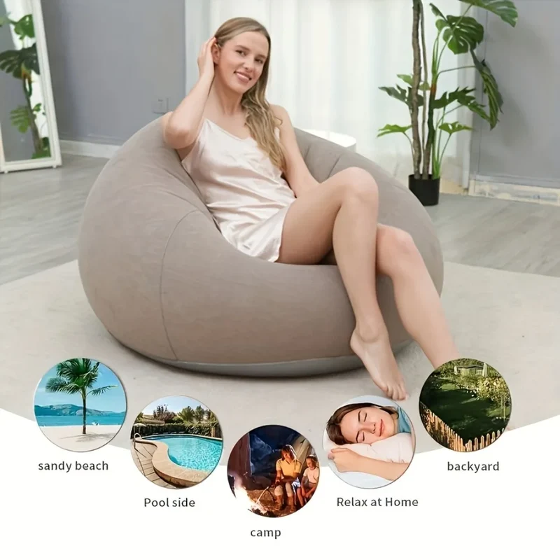 Chair Inflatable Superdurable Ergonomic Lounge Sofas Oval Foldable Outdoor Patio