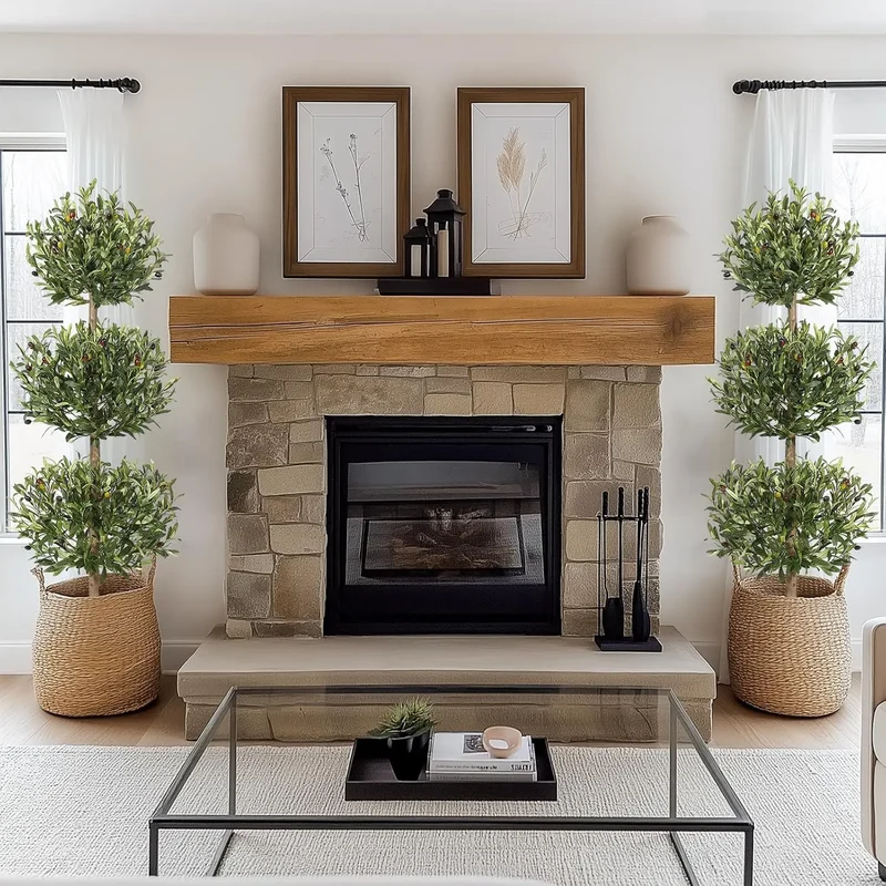 HiMISSCN Artificial Olive Tree In Planter For Home Office Decor