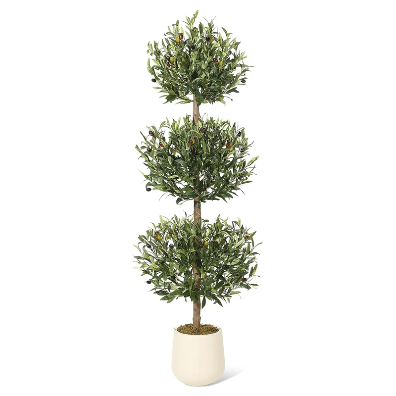HiMISSCN Artificial Olive Tree In Planter For Home Office Decor