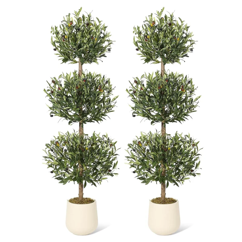 HiMISSCN Artificial Olive Tree In Planter For Home Office Decor