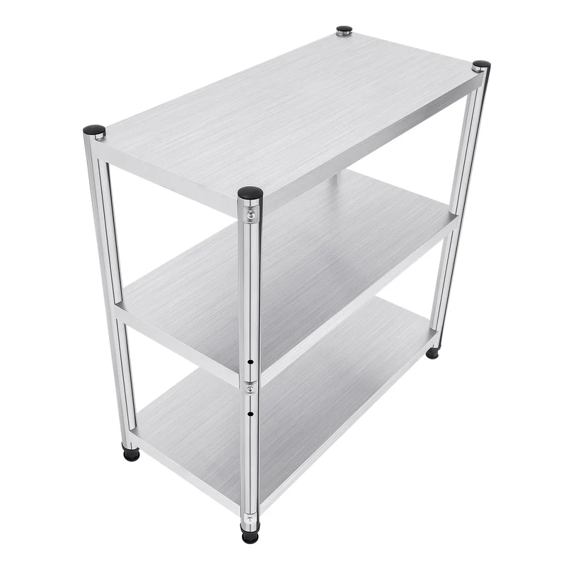Column 3-Tier Adjustable Stainless Steel Kitchen Shelf Stand