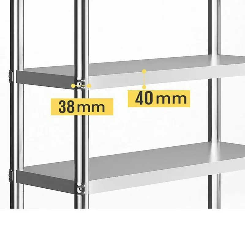 Column 3-Tier Adjustable Stainless Steel Kitchen Shelf Stand