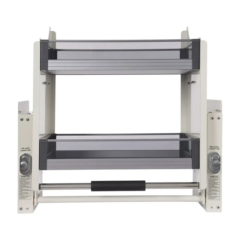 Hign-concerned 2-Tier Pull-Down Upper Cabinet Shelf Aluminum Alloy