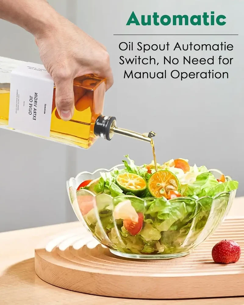 Feature Olive Oil Dispenser Glass Bottle For Kitchen Eco Friendly Easy Pouring Premium