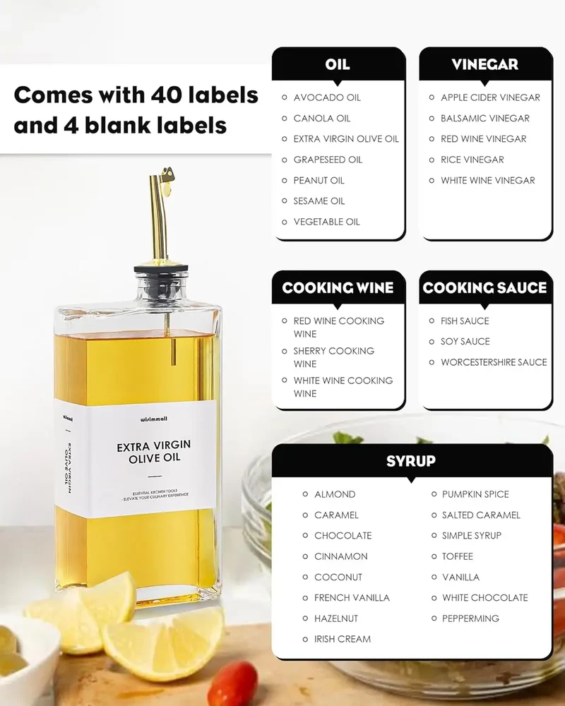 Feature Olive Oil Dispenser Glass Bottle For Kitchen Eco Friendly Easy Pouring Premium
