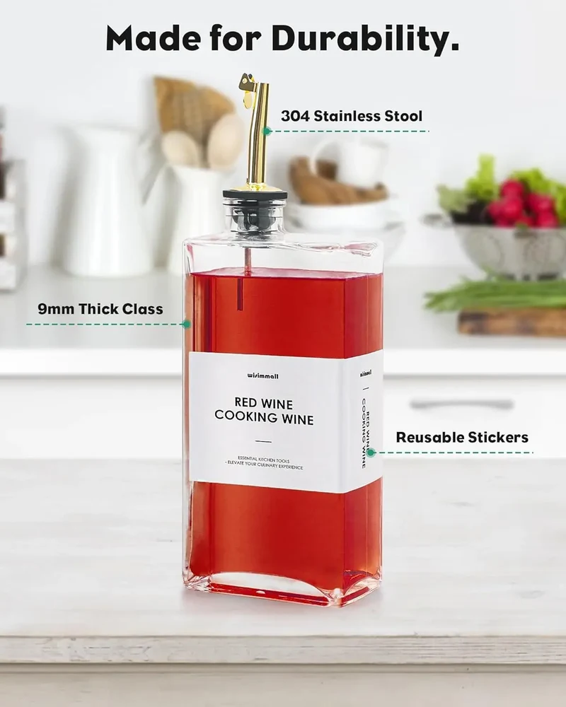 Feature Olive Oil Dispenser Glass Bottle For Kitchen Eco Friendly Easy Pouring Premium