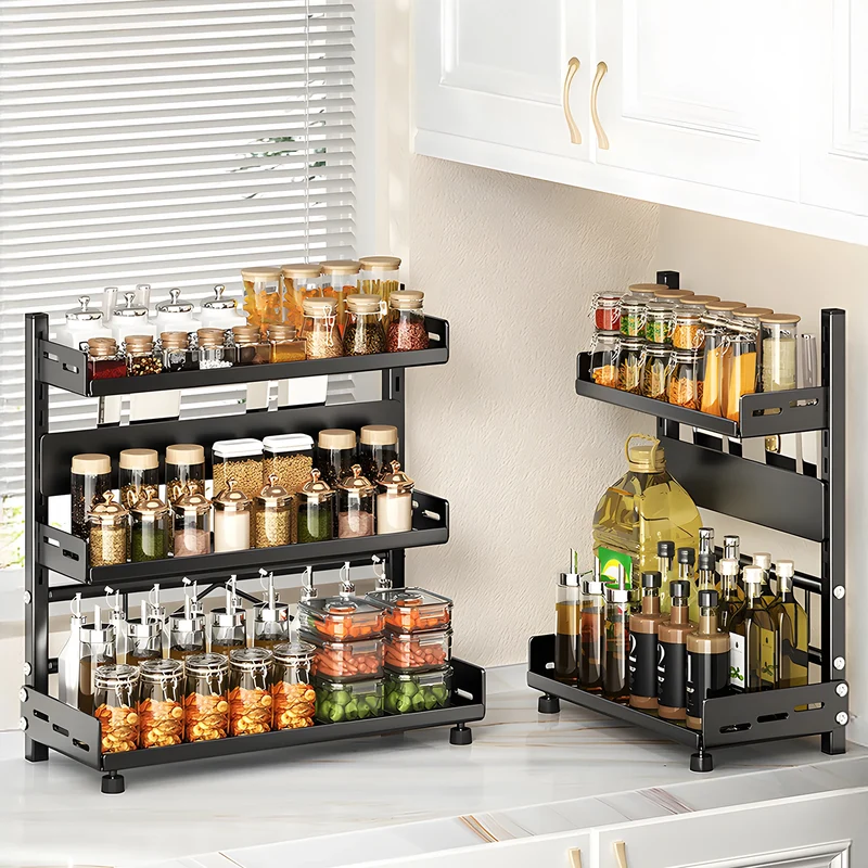 Hign-concerned Multi-Tier Spice Rack Countertop Organizer With Adjustable Shelves
