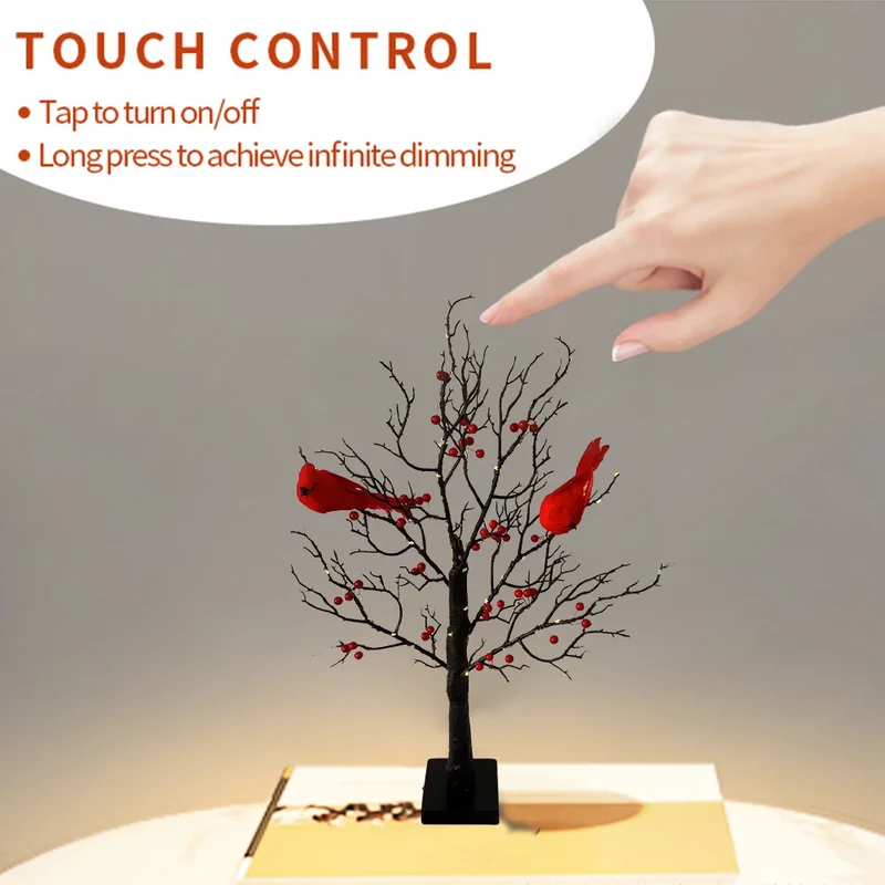 Hign-concerned Mini Tree Light Led Fairy Light With Bird Berries Battery Operated For Bedroom Living Room