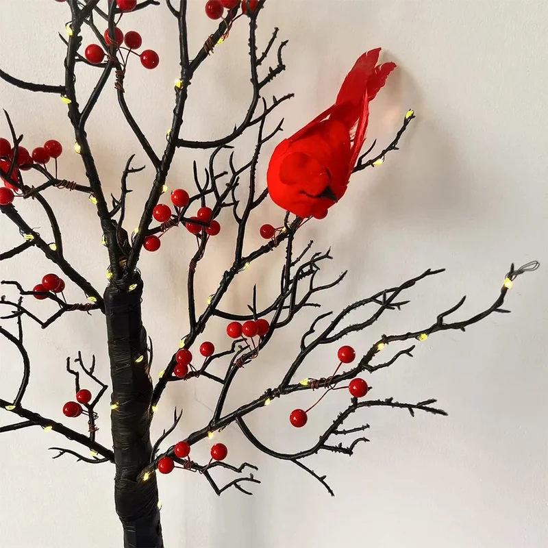 Hign-concerned Mini Tree Light Led Fairy Light With Bird Berries Battery Operated For Bedroom Living Room