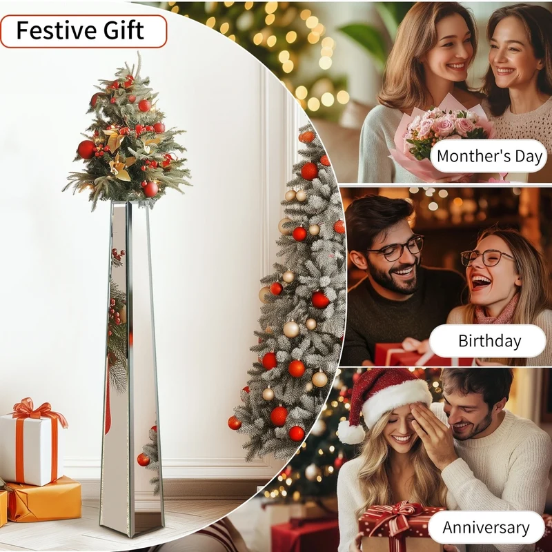 Function Mirrored Floor Vase For Modern Home Decor