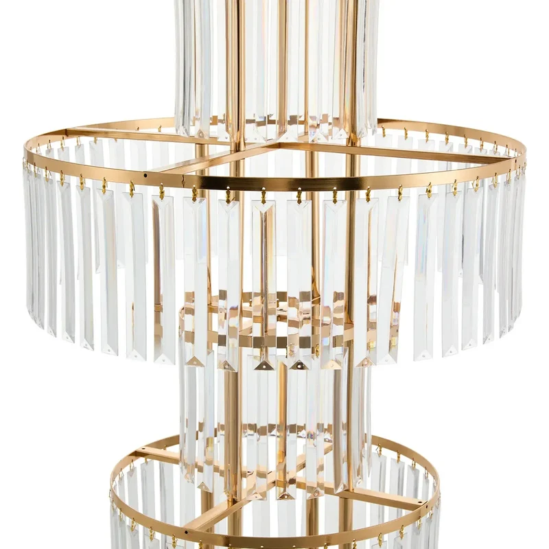 Hign-concerned Free Standing 5-Tier Iron Acrylic Wedding Centerpiece Stand For Elegant Table Decor