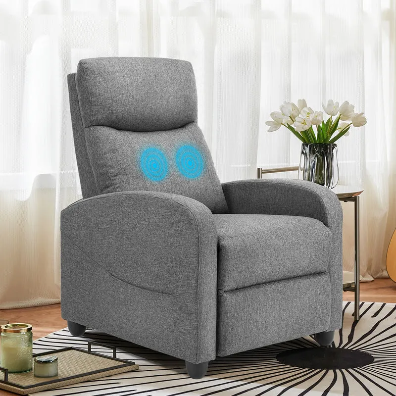 JHK Recliner Chair Massage Sofa Fabric Theater Lumbar Support Adjustable Modern Padded Backrest Living Room