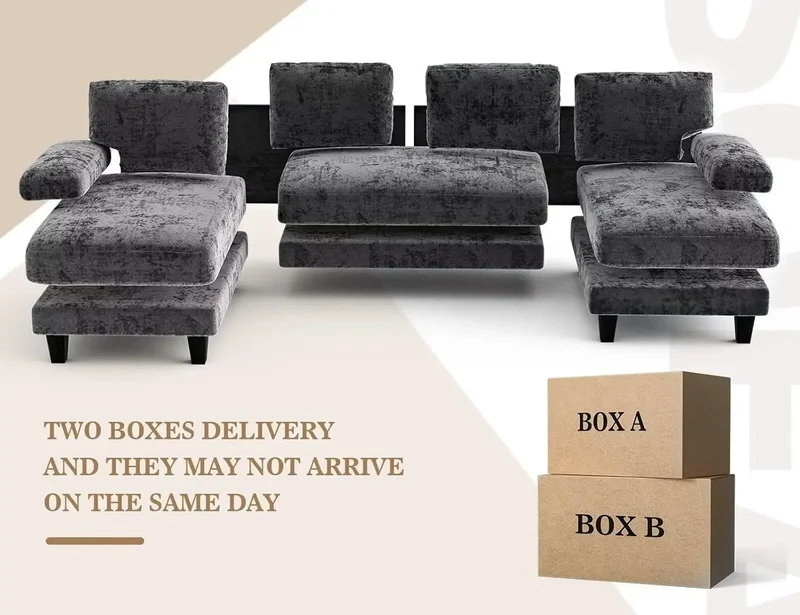 Txtin's U Shaped Sectional Sofa With Double Chaise Living Room