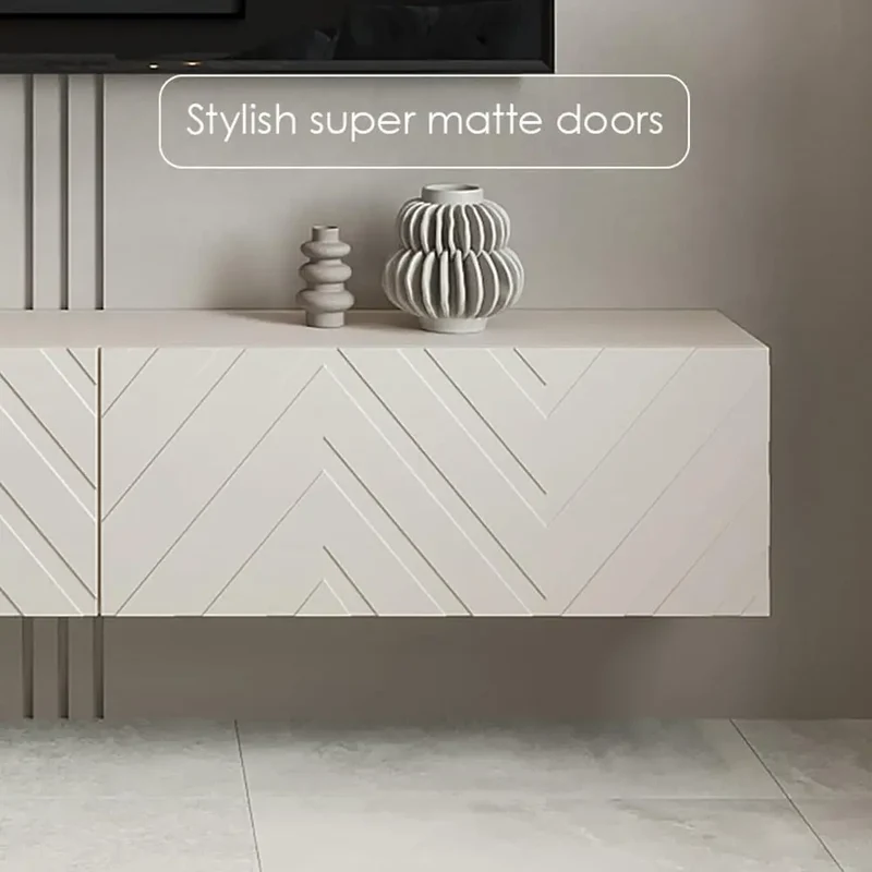 Hign-concerned Floating Wall Mounted TV Stand With Storage Drawers For Living Room