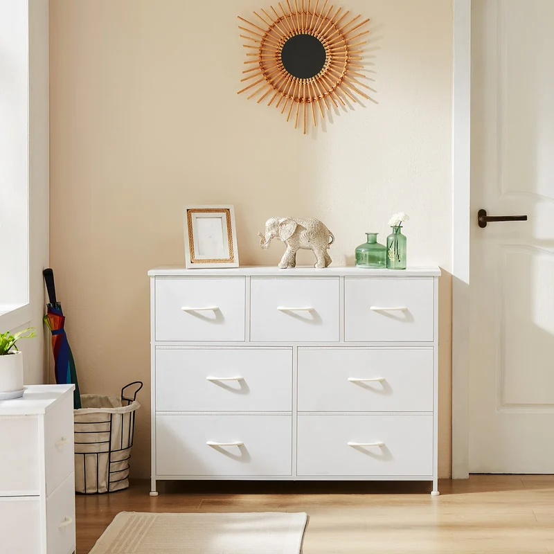 JHK Dresser With 7 Drawers Closet Organizer Furniture For Bedroom