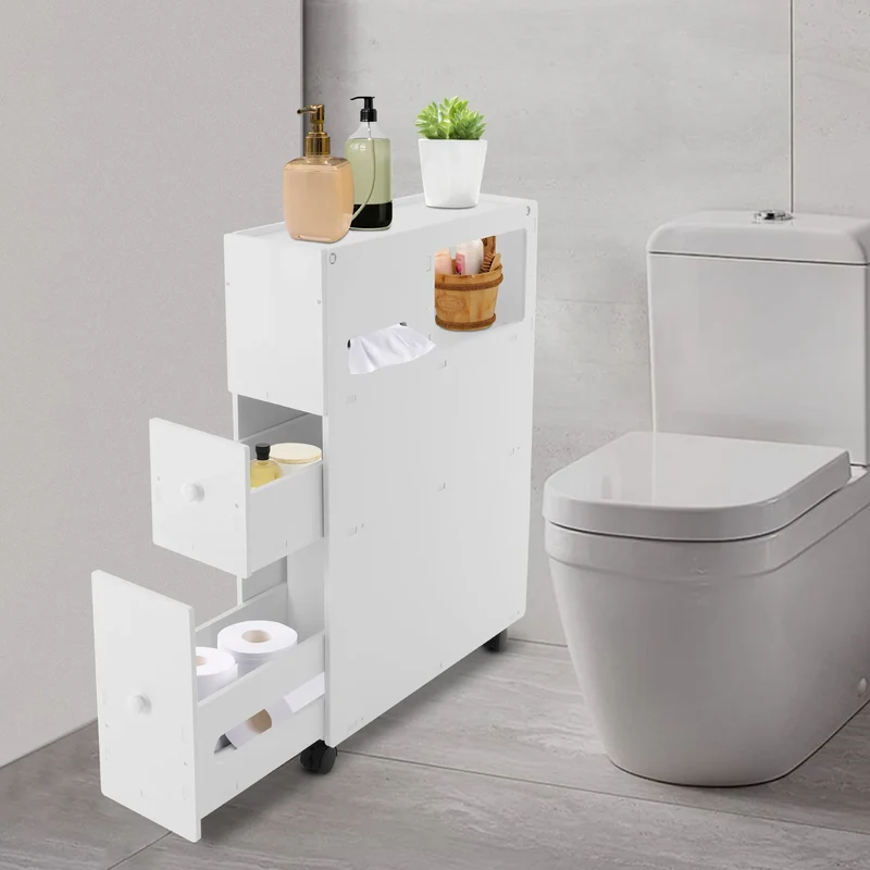 Hign-concerned Premium Bathroom Storage Cabinet Narrow Floorstanding With Drawers