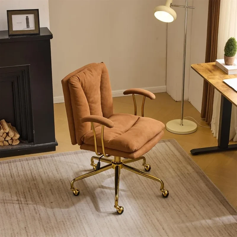DAFIFY Comfortable Home Office Desk Chair With Wheels Removable Armrests Adjustable Swivel Backrest