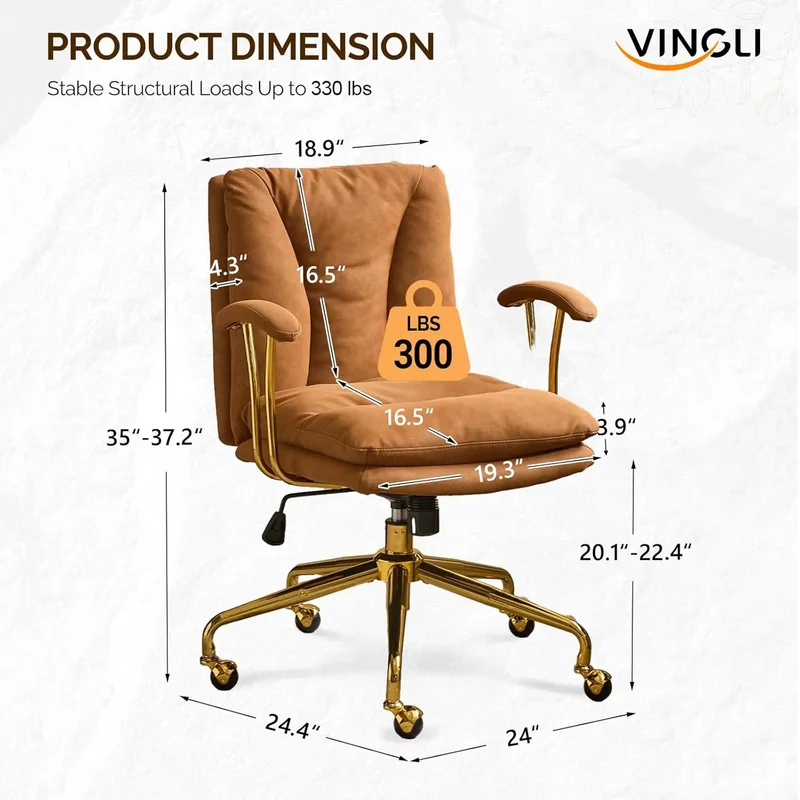 DAFIFY Comfortable Home Office Desk Chair With Wheels Removable Armrests Adjustable Swivel Backrest