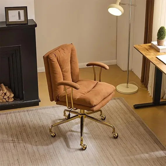 DAFIFY Comfortable Home Office Desk Chair With Wheels Removable Armrests Adjustable Swivel Backrest