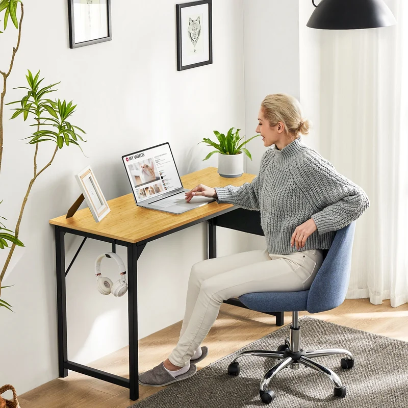 JHK Ergonomic Multifunctional Computer Desk Residential Workstation Headphone Hook Storage