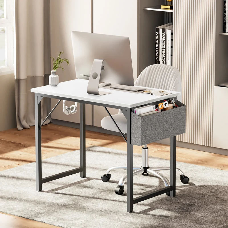JHK Ergonomic Multifunctional Computer Desk Residential Workstation Headphone Hook Storage