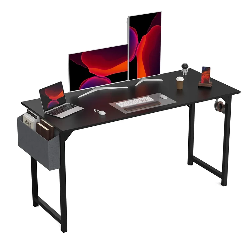 JHK Ergonomic Multifunctional Computer Desk Residential Workstation Headphone Hook Storage