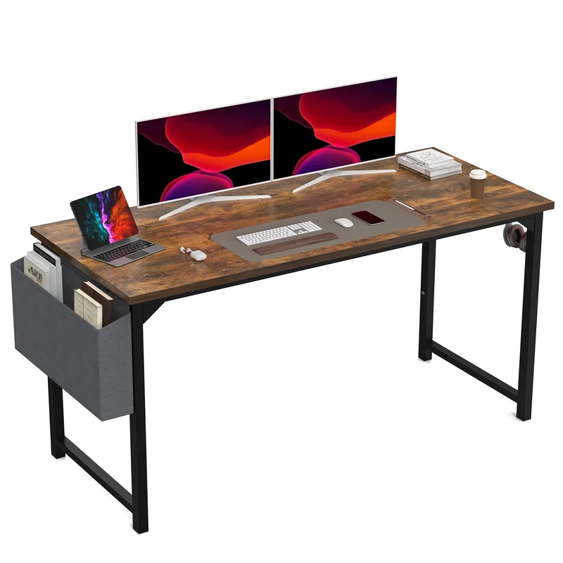 JHK Ergonomic Multifunctional Computer Desk Residential Workstation Headphone Hook Storage