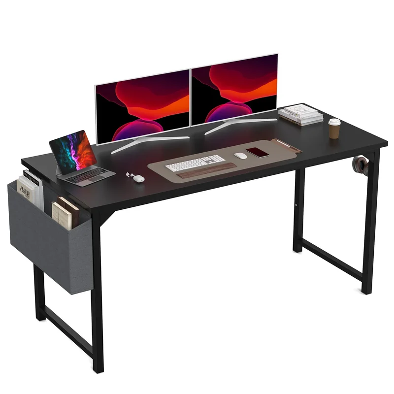 JHK Ergonomic Multifunctional Computer Desk Residential Workstation Headphone Hook Storage