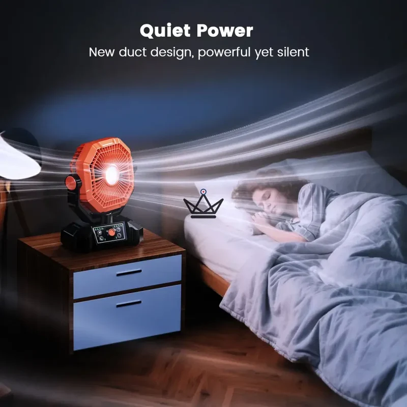 Ventilateur portable sur batterie NOELY — 20 000 mAh, LED & Power Bank