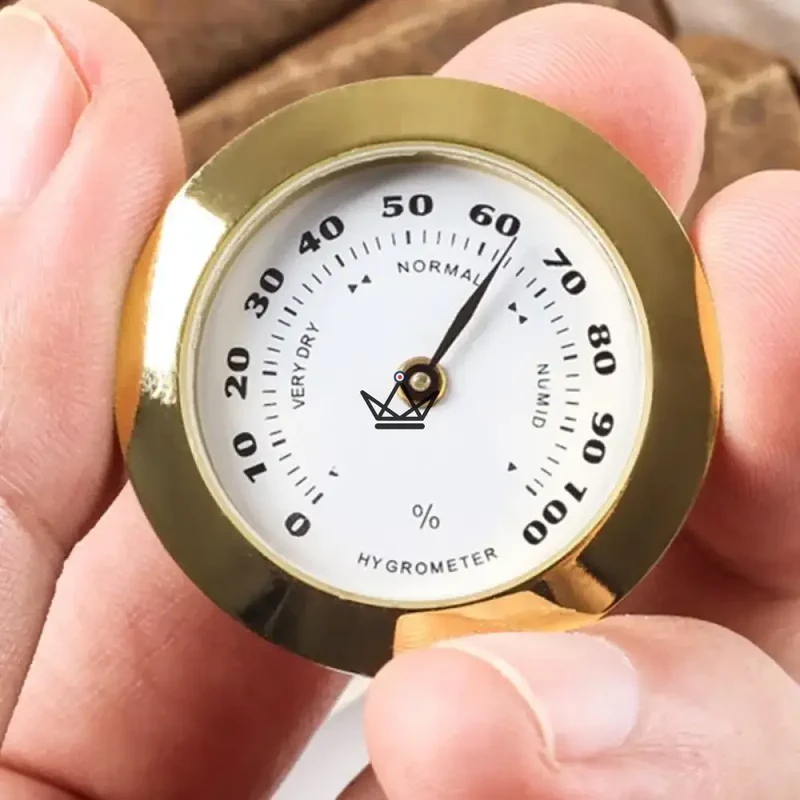 Hygromètre Analogique FAROX 34 — Finition Dorée, Format Compact | Cave à Cigares