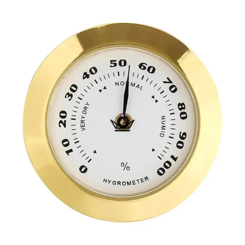 Hygromètre Analogique FAROX 34 — Finition Dorée, Format Compact | Cave à Cigares
