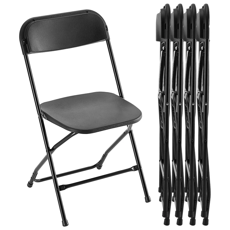 JHK Plastic Folding Chair 4 Pack Lightweight Indoor Outdoor
