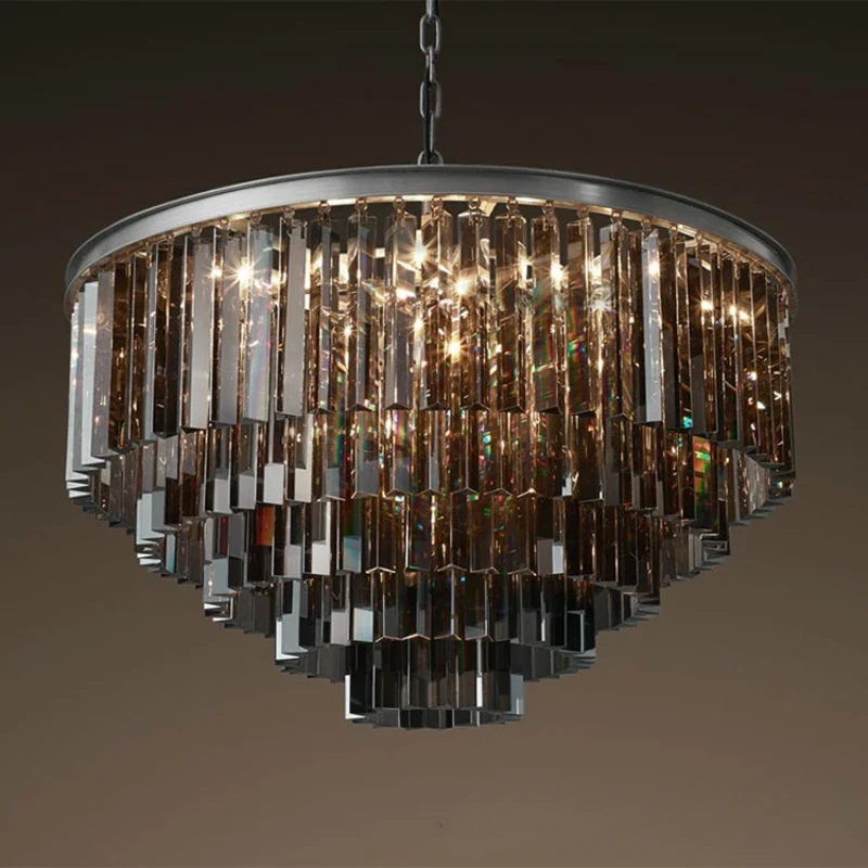 K9 Crystal Chandelier Semiflush Mount LED For Cafe And Hotels