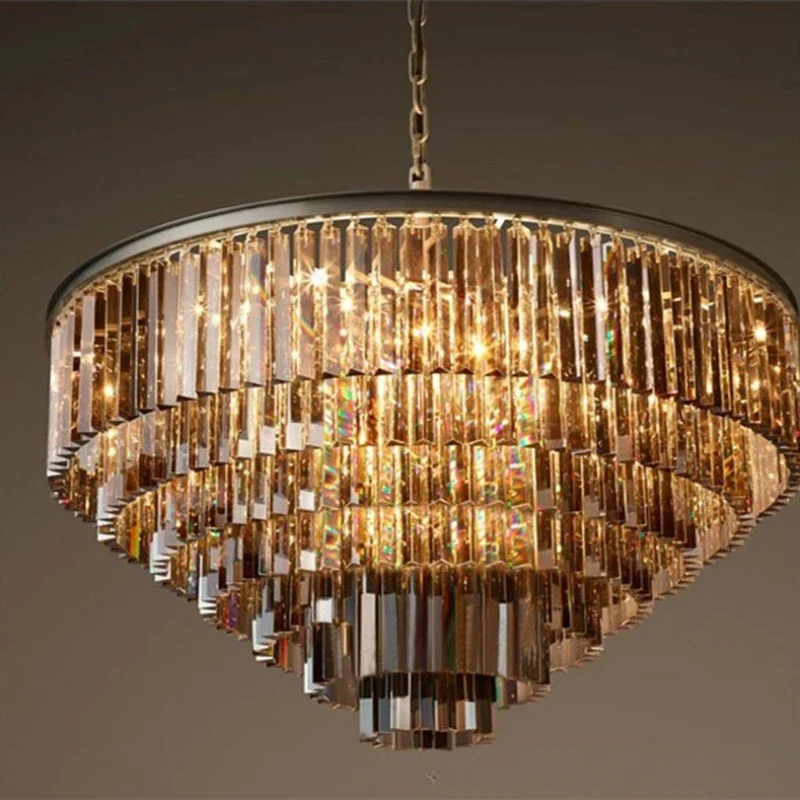 K9 Crystal Chandelier Semiflush Mount LED For Cafe And Hotels