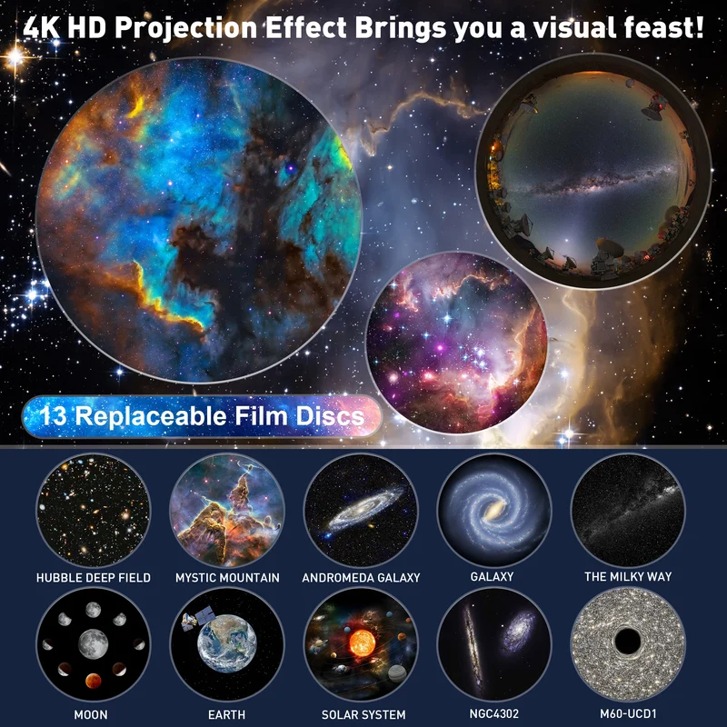 Aiopp Galaxy Projector Planetarium Star Projector Night Light for Kids