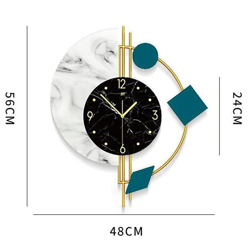 Feature Marble Nordic Wall Clock Luxury Silent Battery Operated