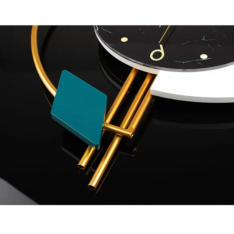 Feature Marble Nordic Wall Clock Luxury Silent Battery Operated