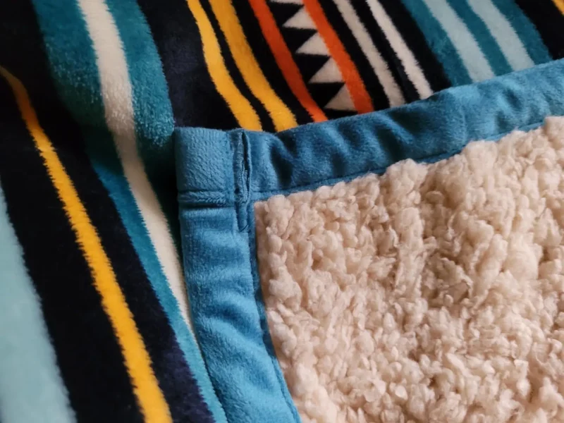 COTTEBED Lightweight Boho Sherpa Throw Stripe Blanket
