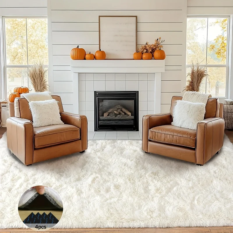 AUBUSSON Soft Shaggy Non Slip Rug for Living Room Nursery