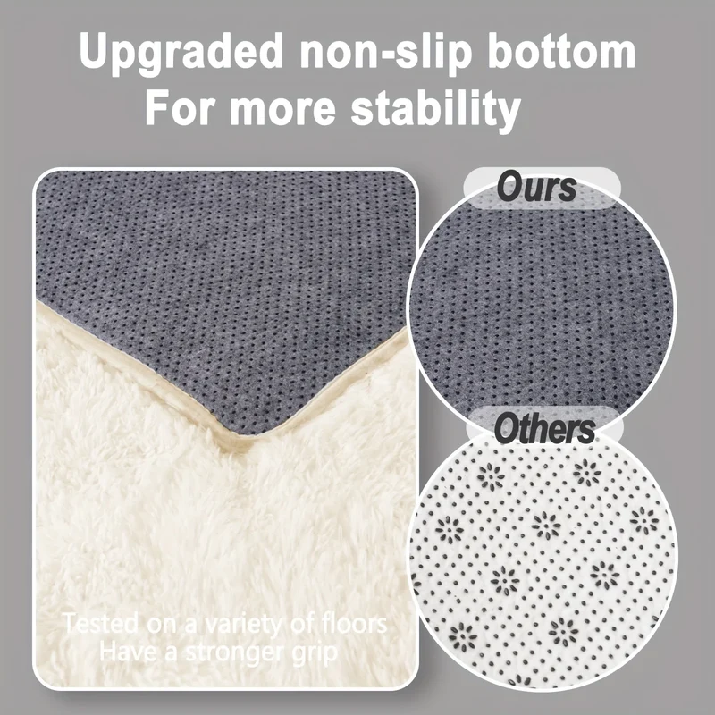 AUBUSSON Soft Shaggy Non Slip Rug for Living Room Nursery