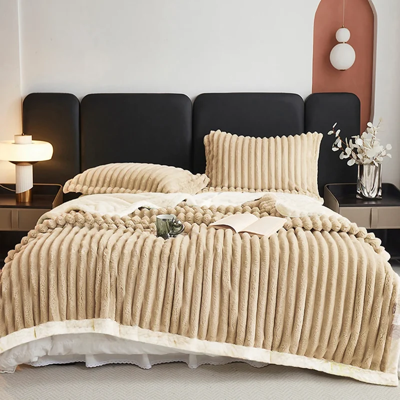 ROSEKINDCN Weighted Fleece Blanket With Sherpa for Cozy Warmth