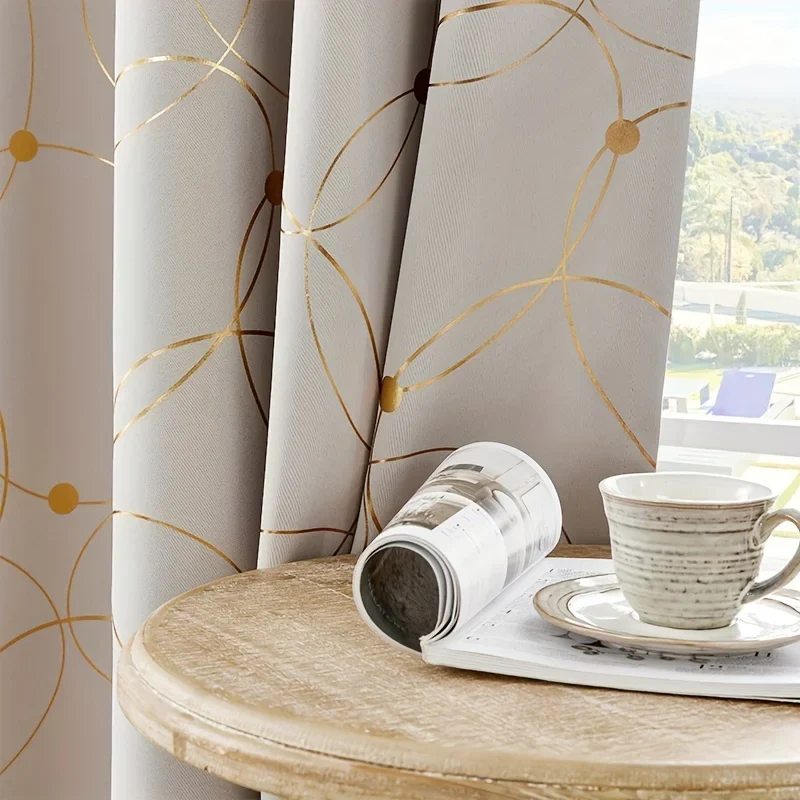 Zhejiang Craft Of Weaving Wave Circle Blackout Curtains Living Room