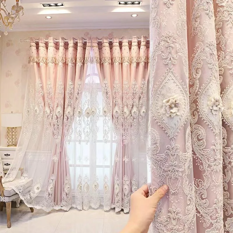 CN Zhejiang Tatting Luxury Vintage Embroidered Curtain