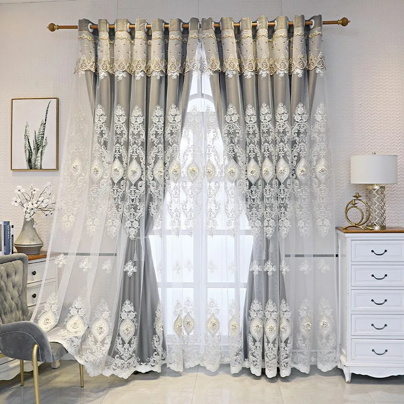 CN Zhejiang Tatting Luxury Vintage Embroidered Curtain