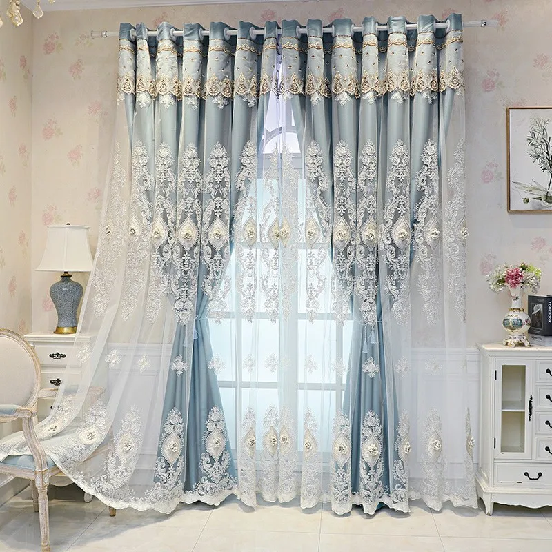 CN Zhejiang Tatting Luxury Vintage Embroidered Curtain